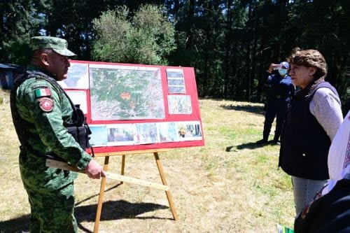 Siguen 18 incendios forestales activos en el Edomex; gobernadora ordena instalación de 5 mesesas regionales